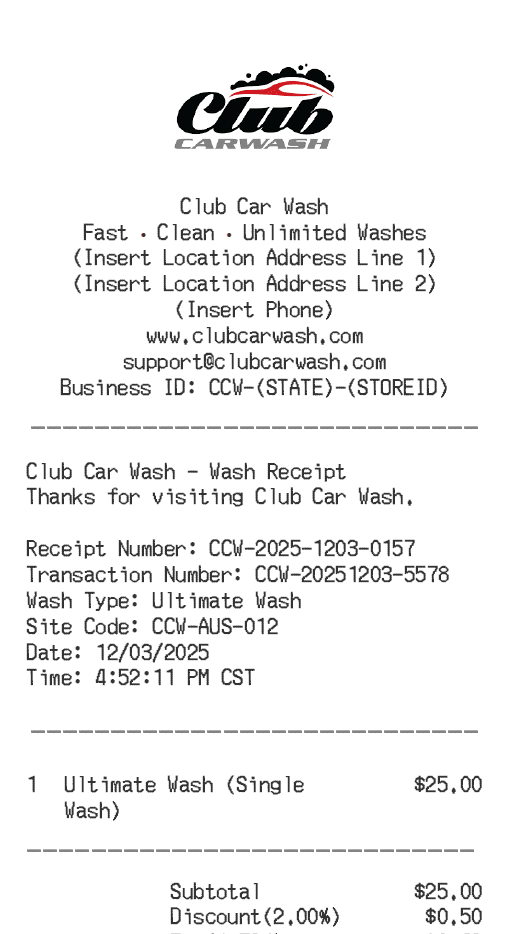 Club Car Wash Logo