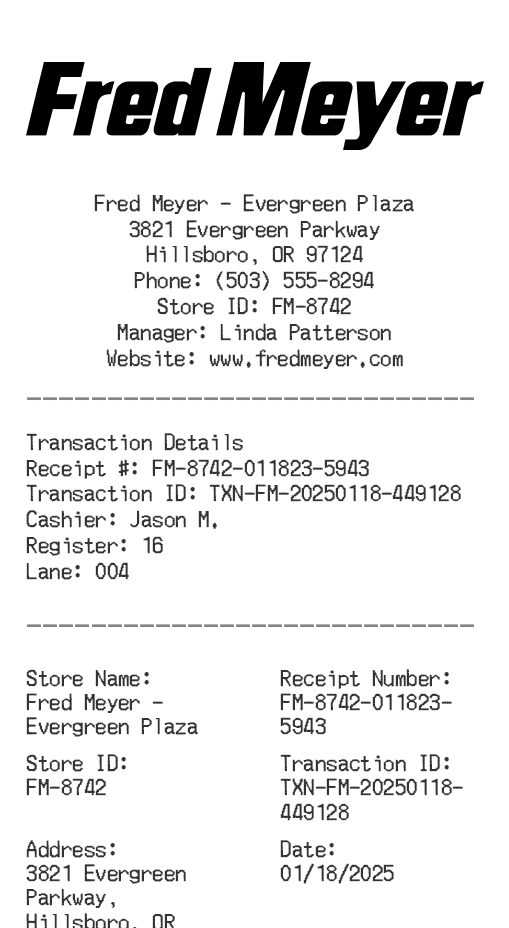 Fred Meyer Receipt Logo