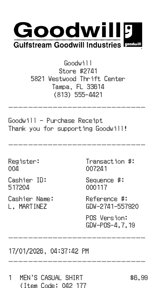 Goodwill Receipt Logo