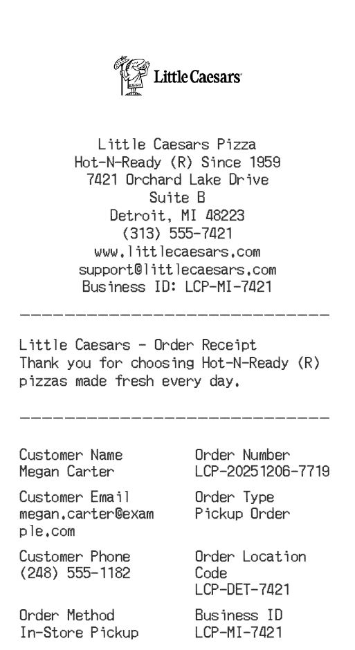 Little Caesars Receipt Logo