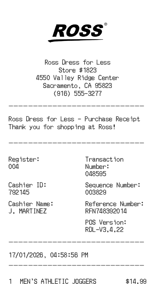 Ross Receipt Logo