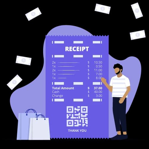 Person holding a document with cloud and arrows