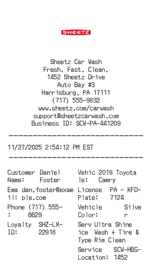 Sheetz Receipt Logo