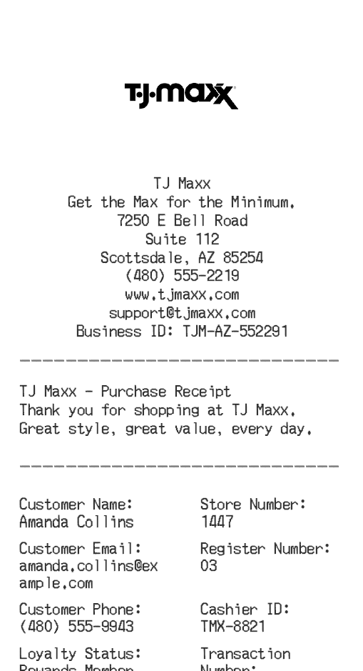Tj Maxx Receipt Logo