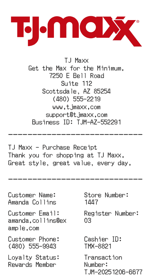 Tj Maxx Receipt Logo