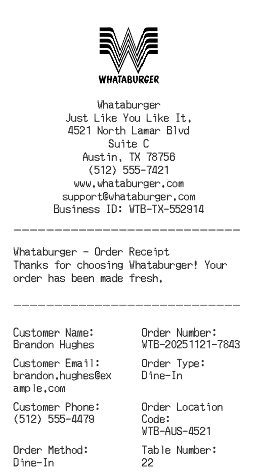 Whataburger Receipt Logo