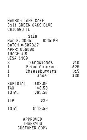 Fast Food Receipt Logo