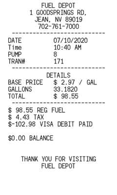 Gas Fuel Receipt 2 Logo