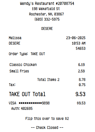 Receipt Image