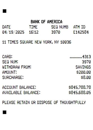 ATM Receipt Logo