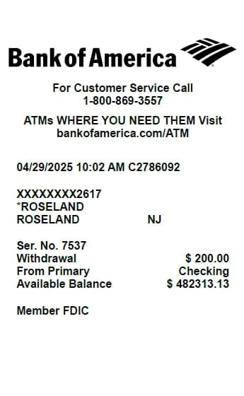 Bank of America Receipt Logo