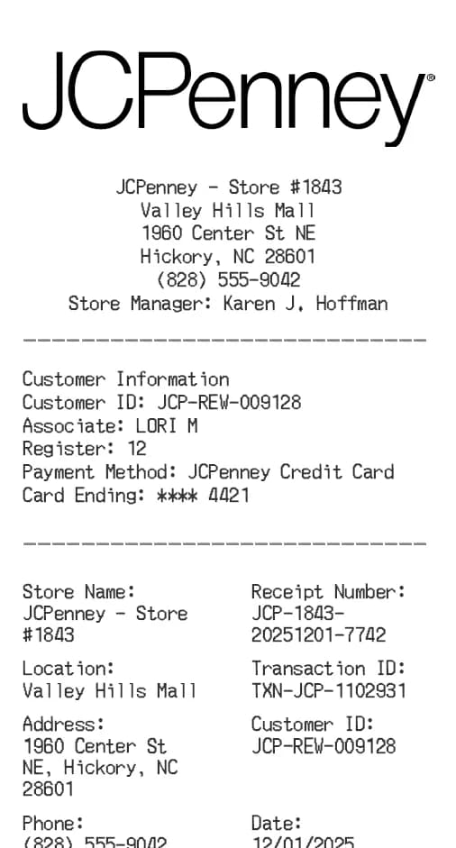 Jc Penney Receipt Logo