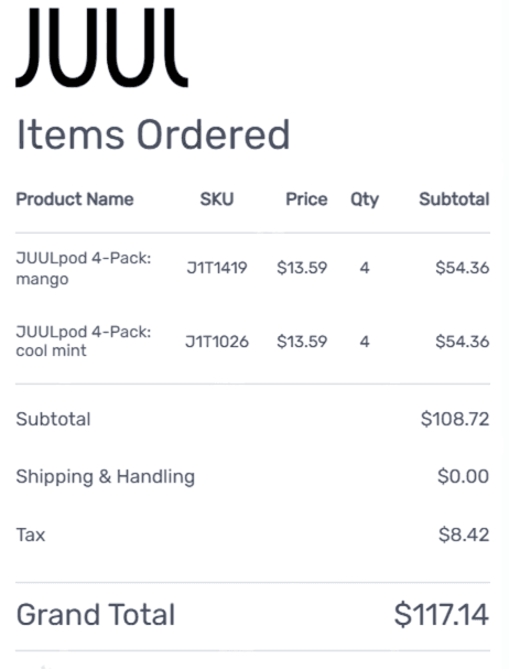 Juul Receipt Logo