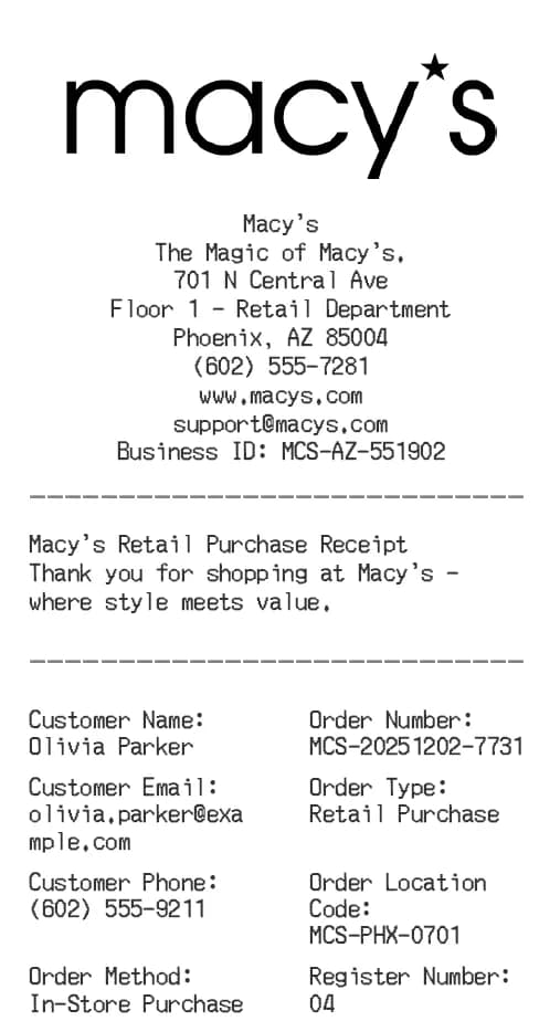 Macy's Receipt Logo