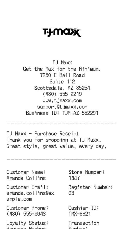 Tj Maxx Receipt Logo