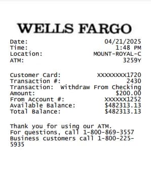 Wells fargo Receipt Logo