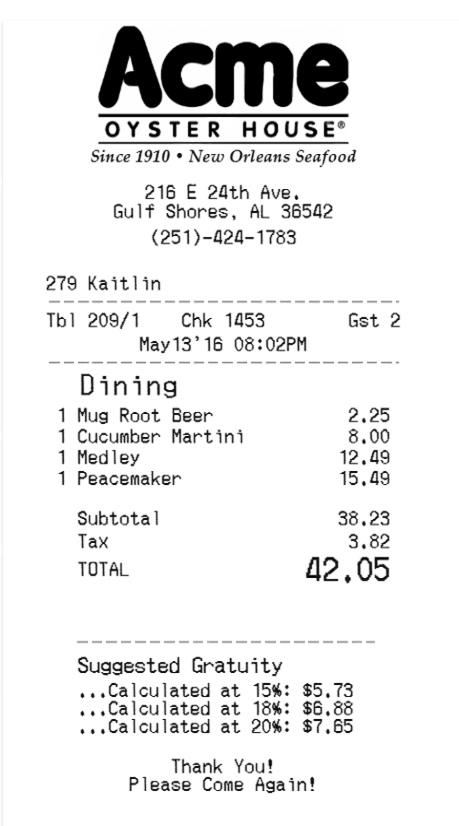 Acme Receipt Logo