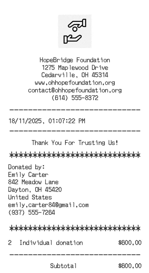 Donation Receipt Logo
