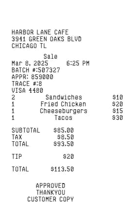 Fast -Food -Quittungslogo