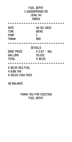 Recibo de combustible de gas 2 logotipo