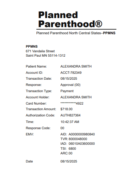 Planned Parenthood Receipt Logo