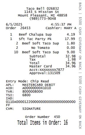 Taco Bell Quittungslogo