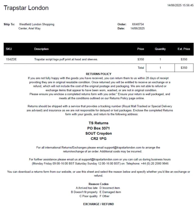Logo di ricevuta di Trapstar